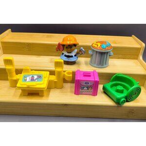 Lot Little People Accessories Wheelchair Luggage Trash Can Drafting Table Chunky